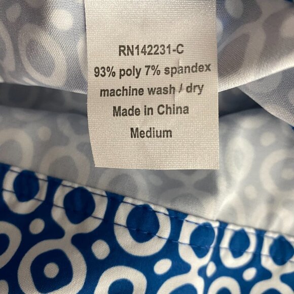 Rip‎ Skirt Wrap Skirt Women's Medium Blue White Print Polyester Spandex SS-1335 - Picture 6 of 7